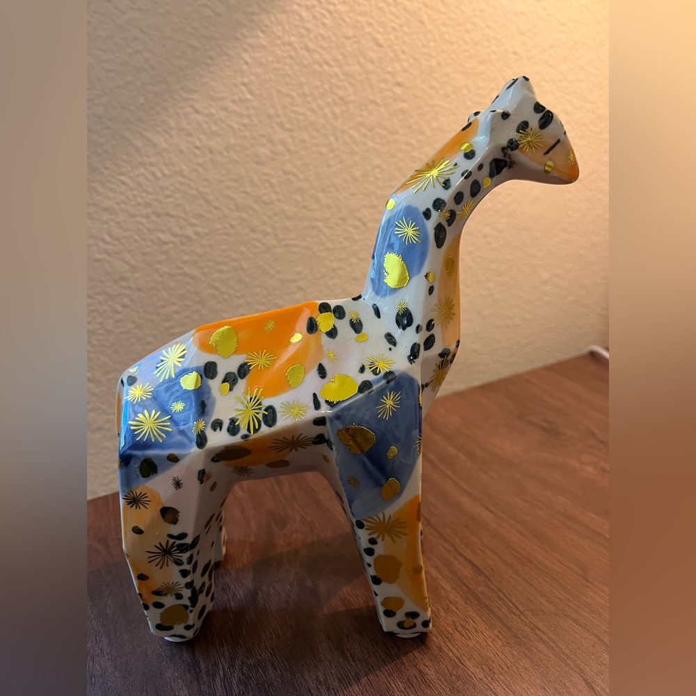 Colorful Ceramic Giraffe Figurine